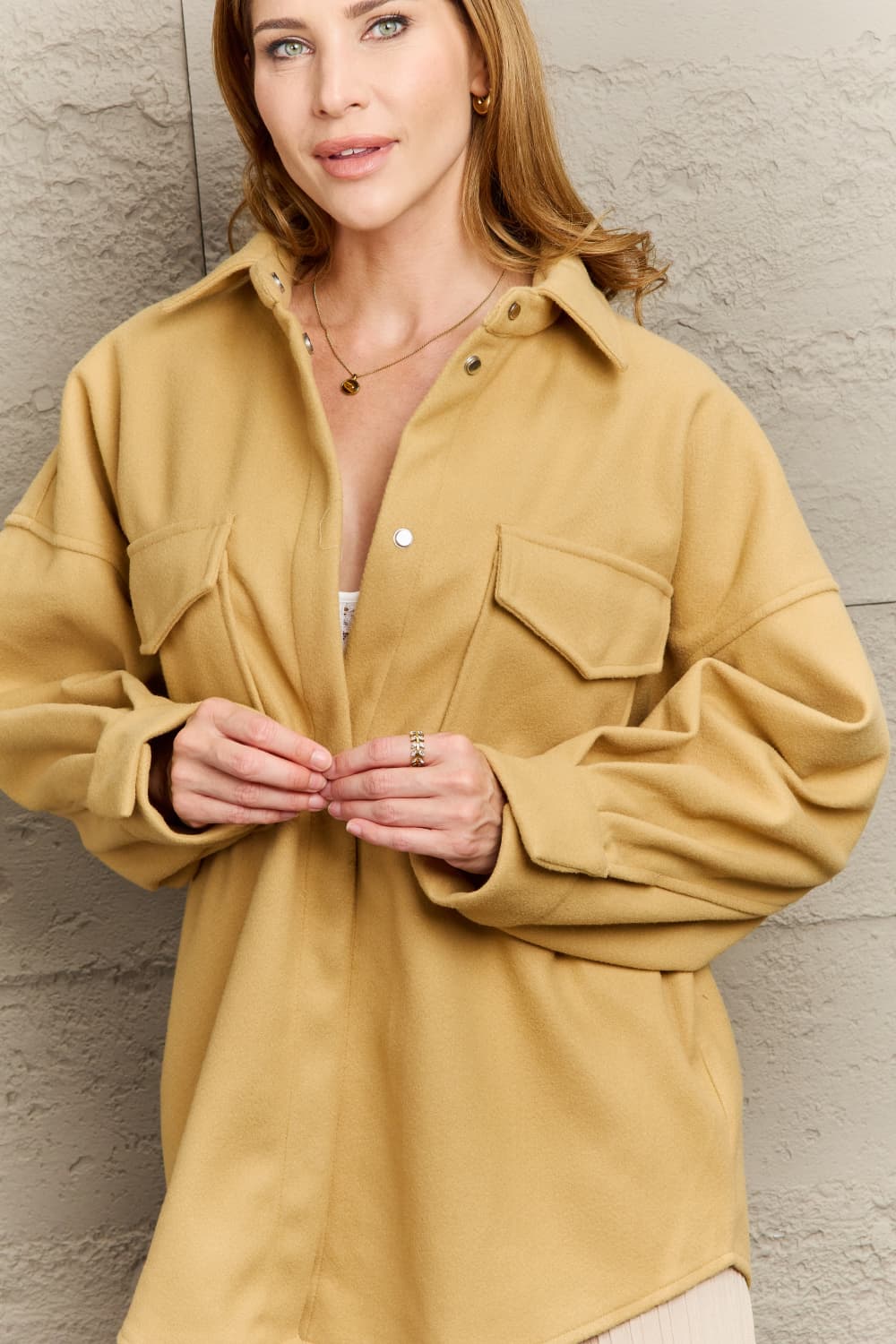 Dropped Shoulder Collared Longline Jacket