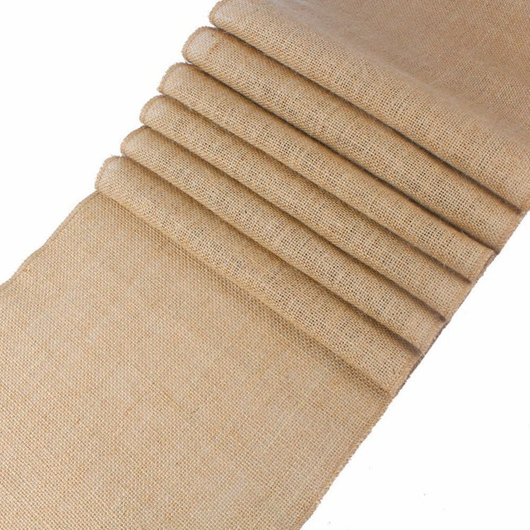 Hessian Cloth Tablecloth Linen Table Runner Chair Yarn Christmas Crafts Wedding Celebration Decoration Supplies