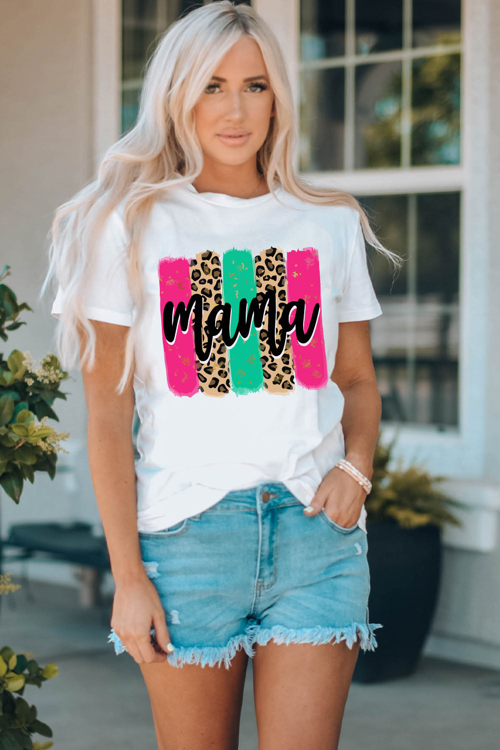 MAMA Graphic Round Neck T-Shirt