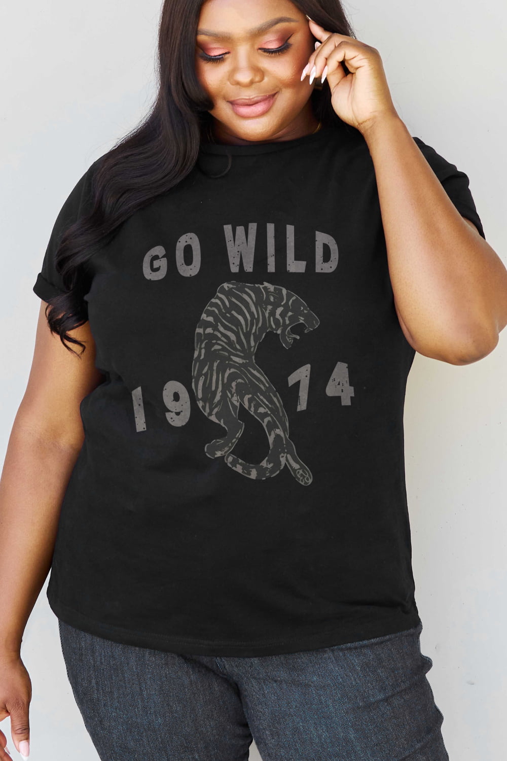 Simply Love Full Size GO WILD 1974 Graphic Cotton Tee