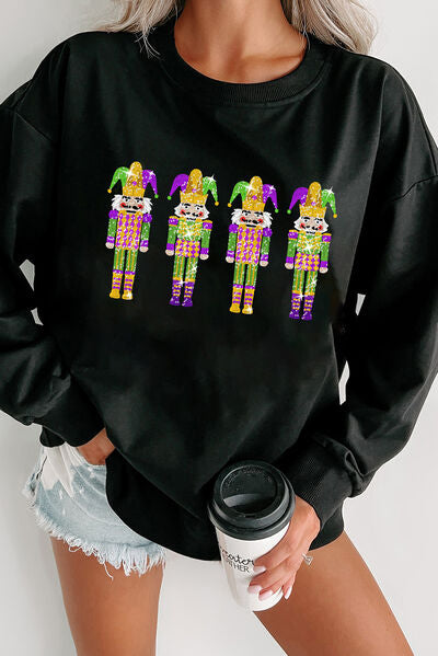 Nutcracker Sequin Dropped Shoulder Sweatshirt