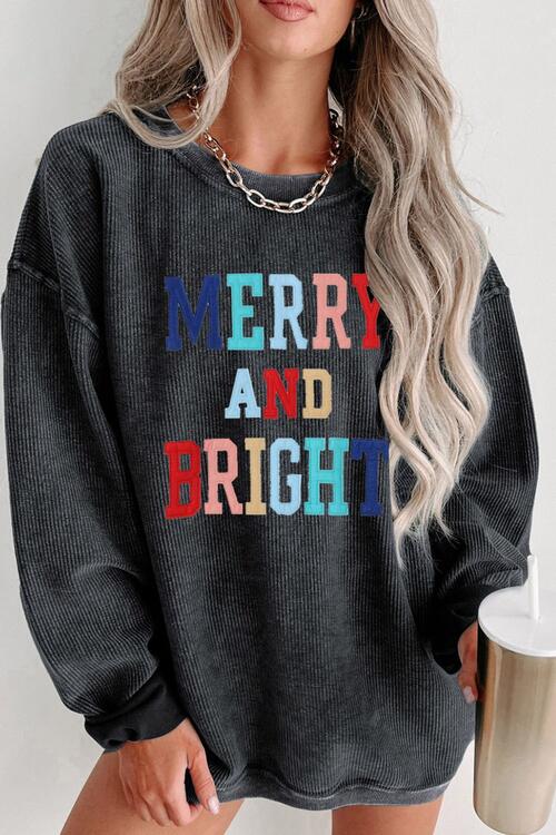 MERRY AND BRIGHT Graphic Sweatshirt