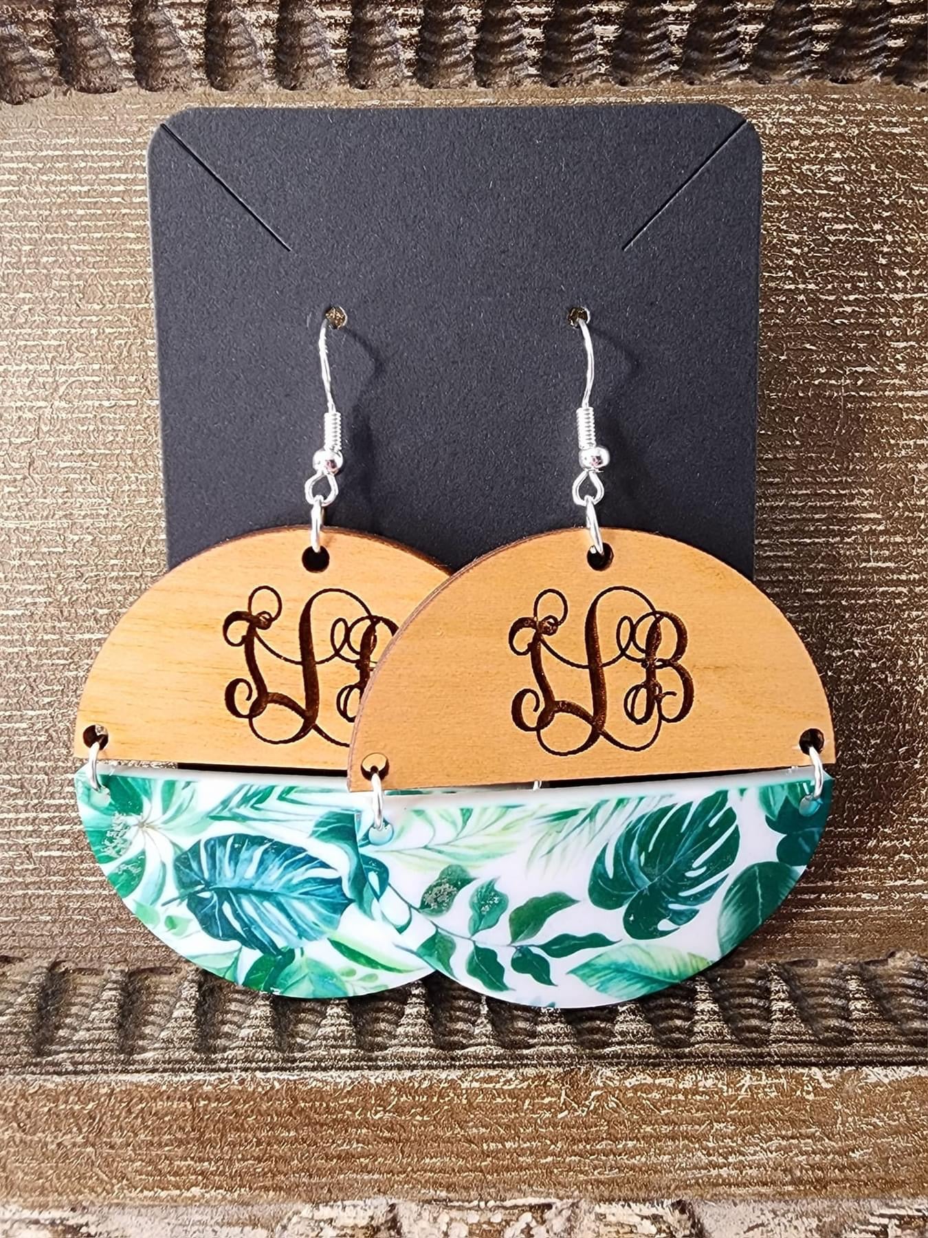 Monogram Two Tone Dangle Earrings