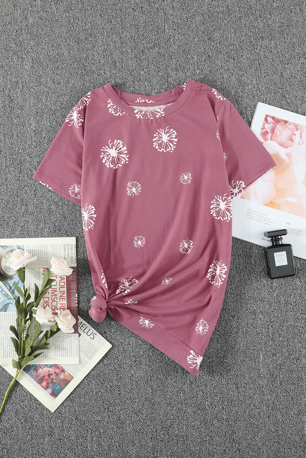 Girls Dandelion Print Round Neck Tee