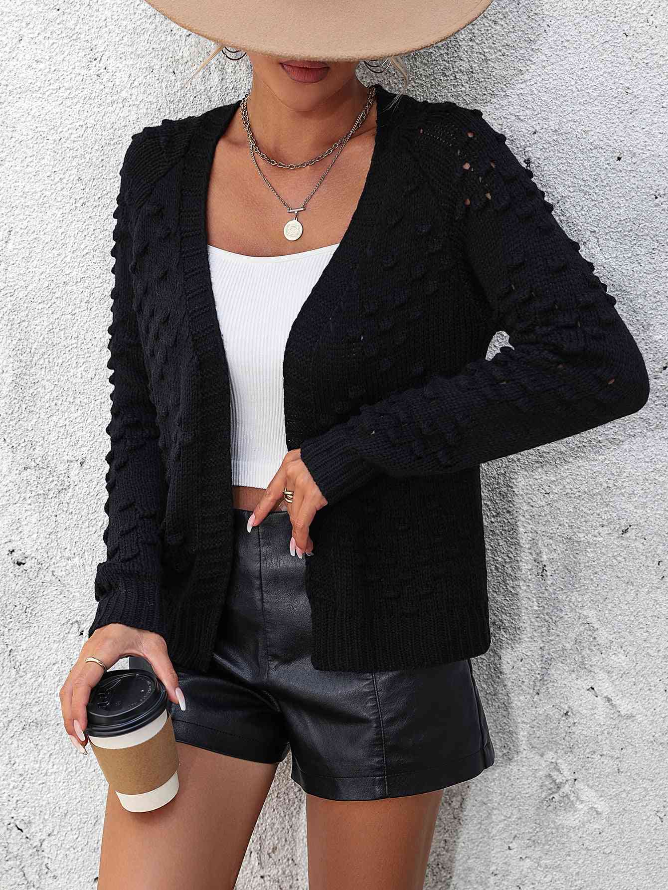 Open Front Long Sleeve Cardigan