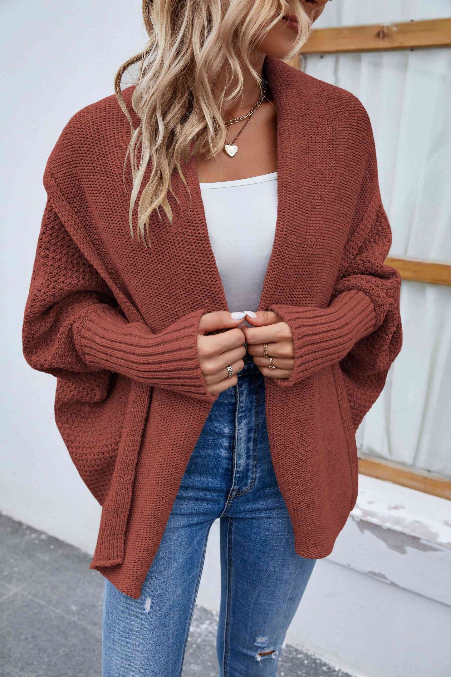 Open Front Long Sleeve Cardigan