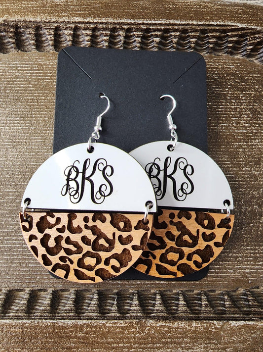 Monogram Two Tone Dangle Earrings