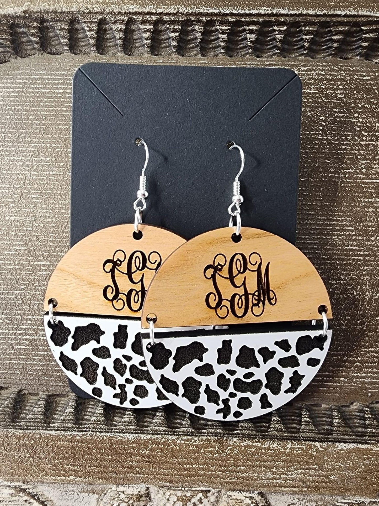 Monogram Two Tone Dangle Earrings