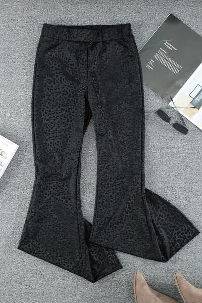 Leopard High Waist Bootcut Pants