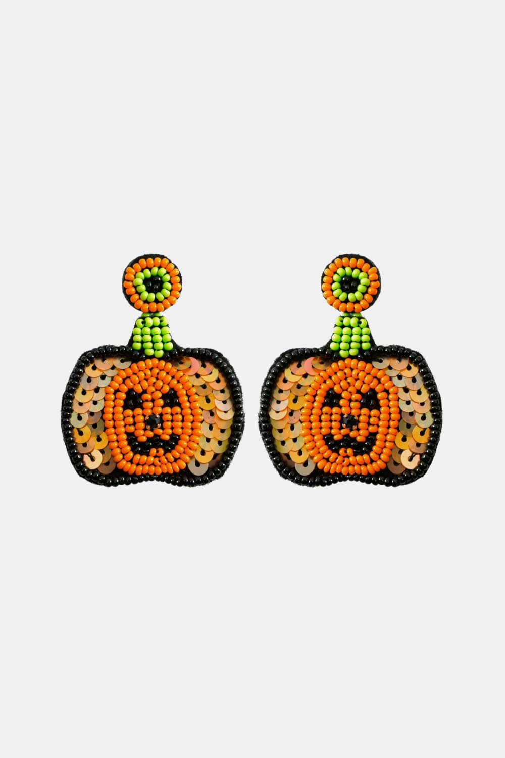 Pumpkin Shape Beaded Dangle Earrings