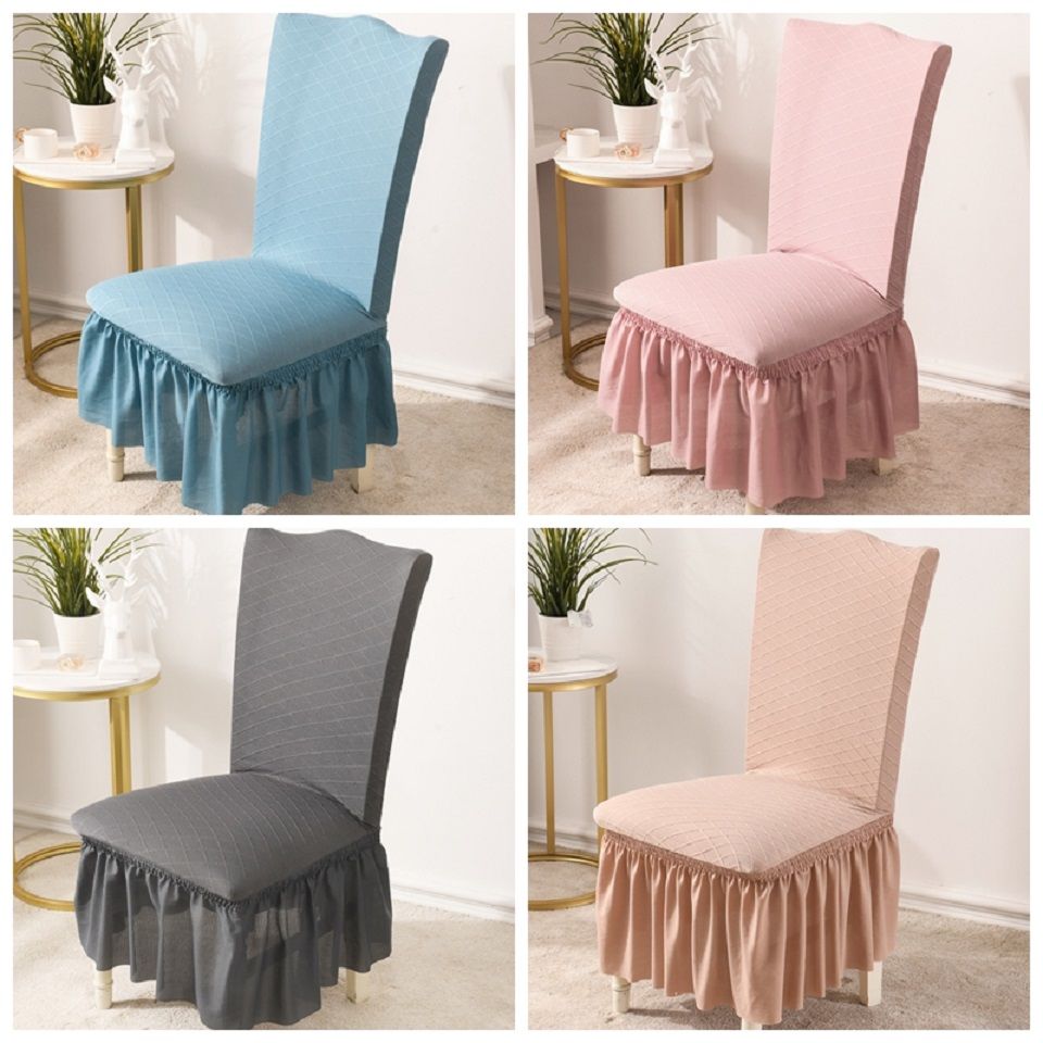 Farmhouse Flowy Knit one-piece dining chair cushion set simple hotel stool cover dining table chair cover universal European style