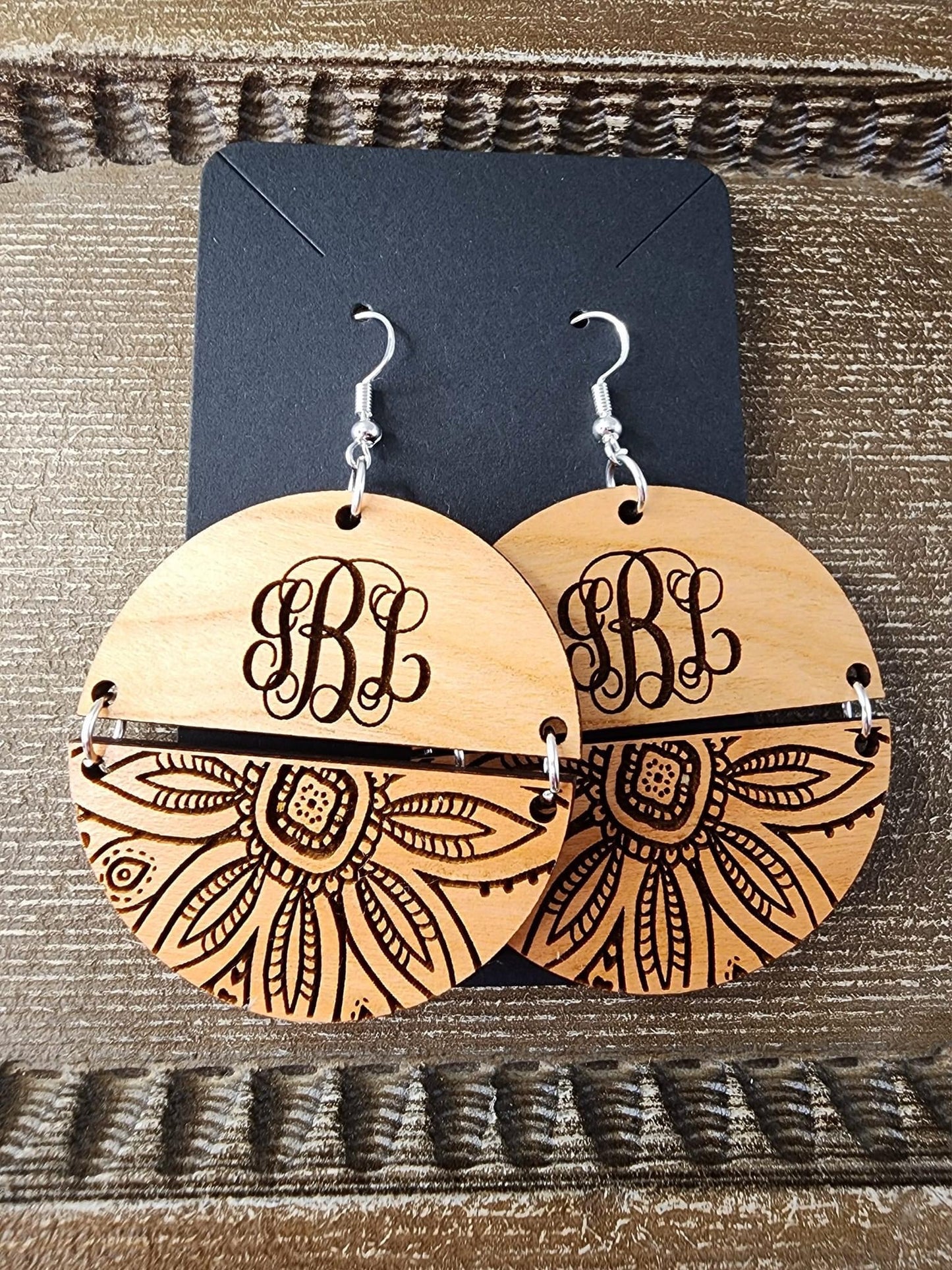 Monogram Two Tone Dangle Earrings