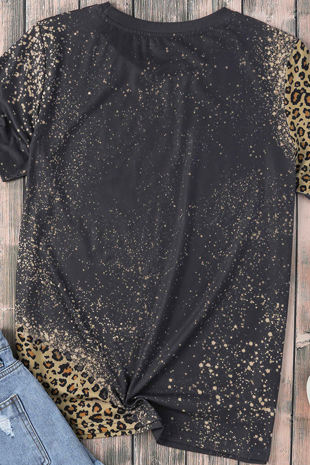 Slogan Graphic Leopard Tee Shirt