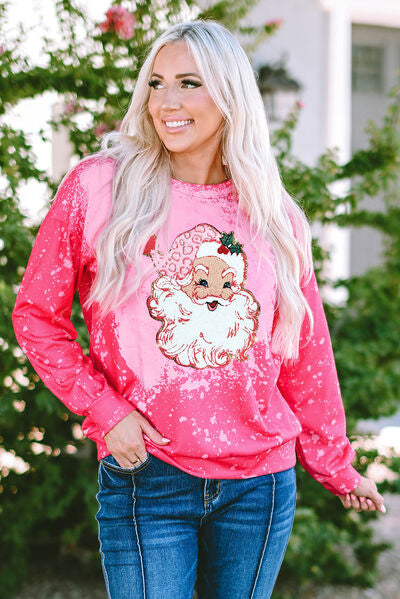 Santa Graphic Round Neck Sweatshirt