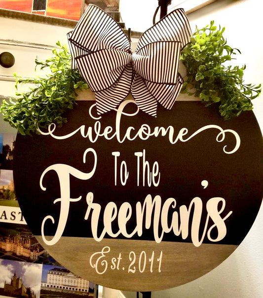 Personalized Farmhouse Welcome Sign