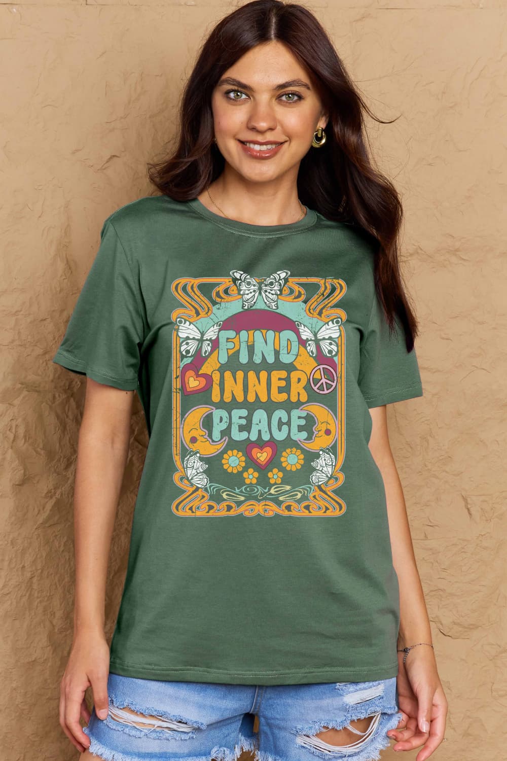 Simply Love Full Size FIND INNER PEACE Graphic Cotton T-Shirt