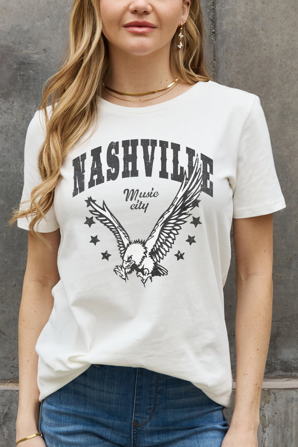 Simply Love Simply Love Full Size NASHVILLE MUSIC CITY Graphic Cotton Tee