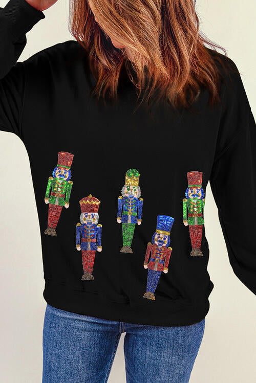 Nutcracker Sequin Long Sleeve Sweatshirt