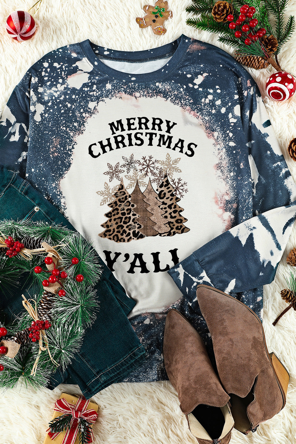 MERRY CHRISTMAS Y'ALL Graphic T-Shirt