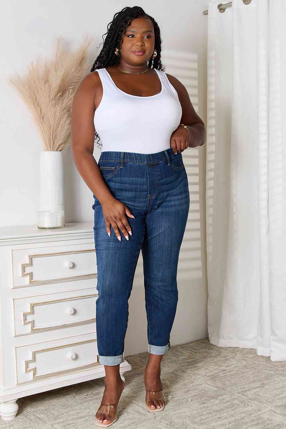 Judy Blue Full Size Skinny Cropped Jeans The Liza