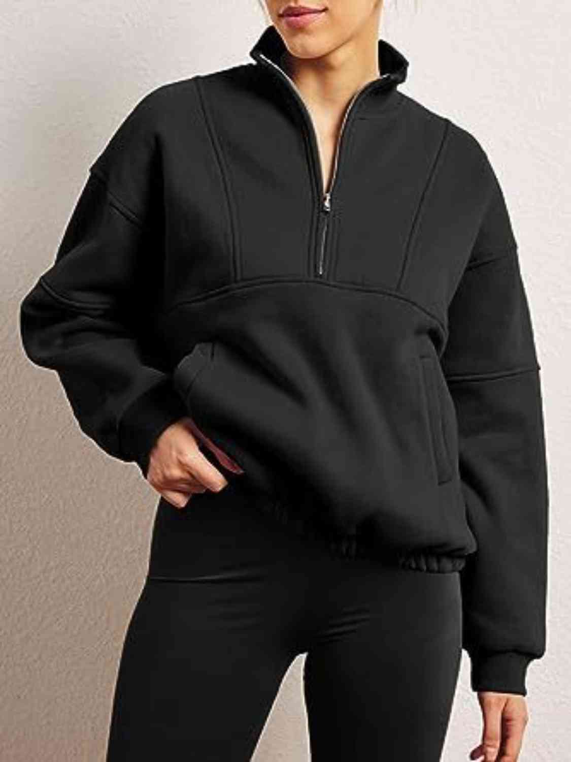 Half-Zip Long Sleeve Sweatshirt