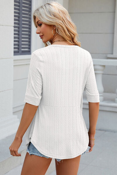 Eyelet Half Sleeve T-Shirt