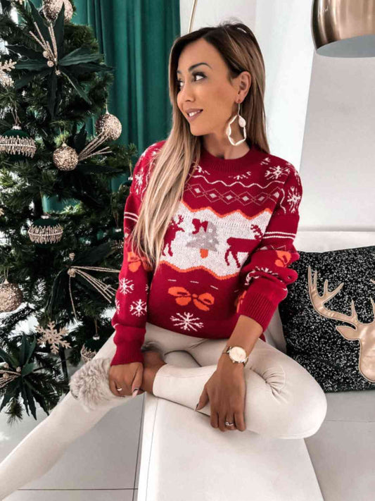 Reindeer Round Neck Sweater