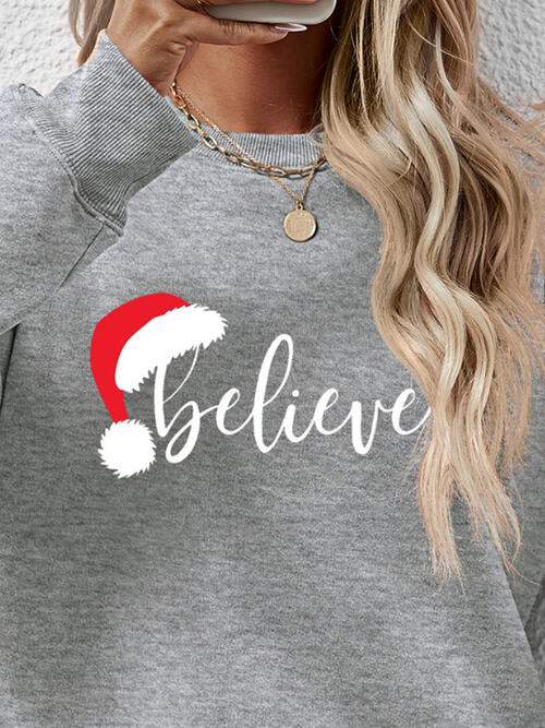 BELIEVE Graphic Long Sleeve Sweatshirt